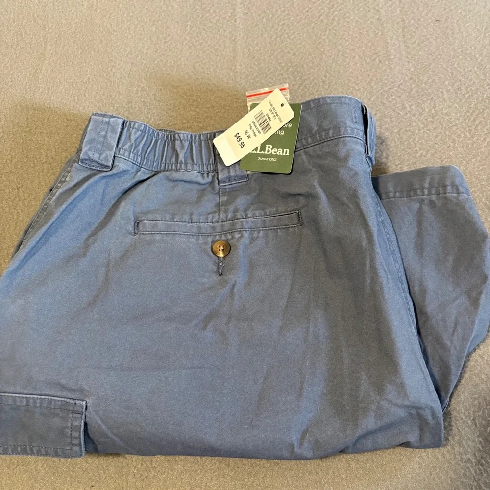 LL Bean Cargo Shorts Mens 46x6 Vintage Indigo Tropic Weight Comfort Waist NEW